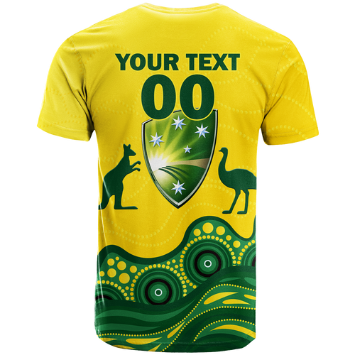 (Custom Personalised) Australia Cricket Aboriginal Pattern T Shirt - LT2
