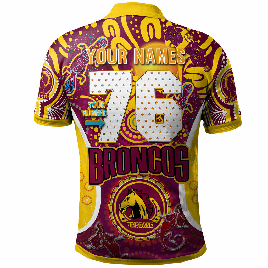 brisbane-broncos-rugby-polo-shirt-custom-brisbane-broncos-mascot-with-aboriginal-art-personalised-player-and-number-polo-shirt