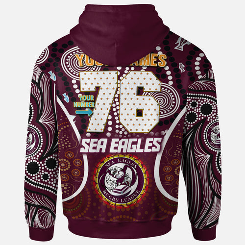sea-eagles-rugby-hoodie-custom-manly-sea-eagles-mascot-with-aboriginal-art-personalised-player-and-number-hoodie