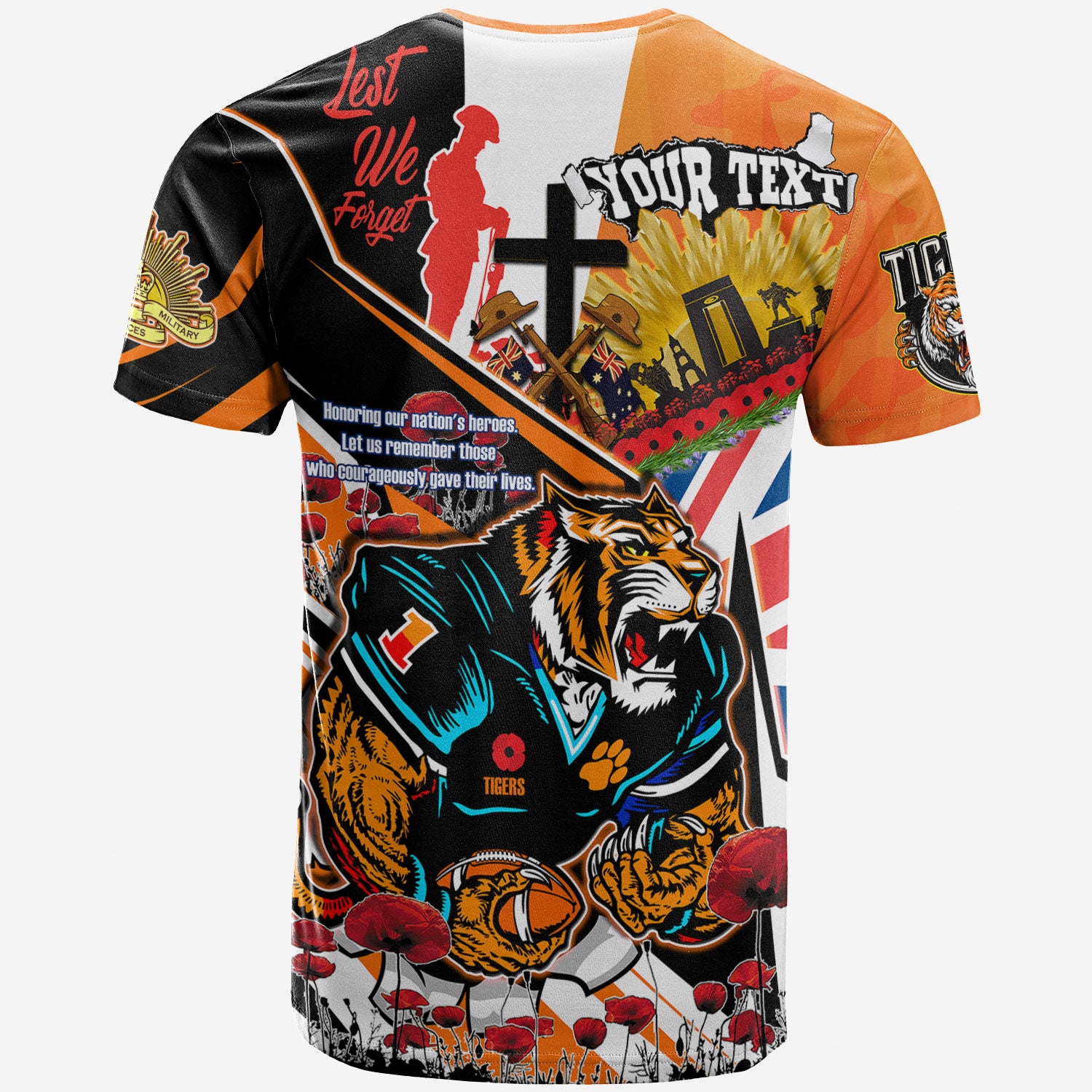 tigers-rugby-t-shirt-custom-remembrance-tigers-rampage-squad-anzac-quote-with-poppy-and-rosemary-t-shirt