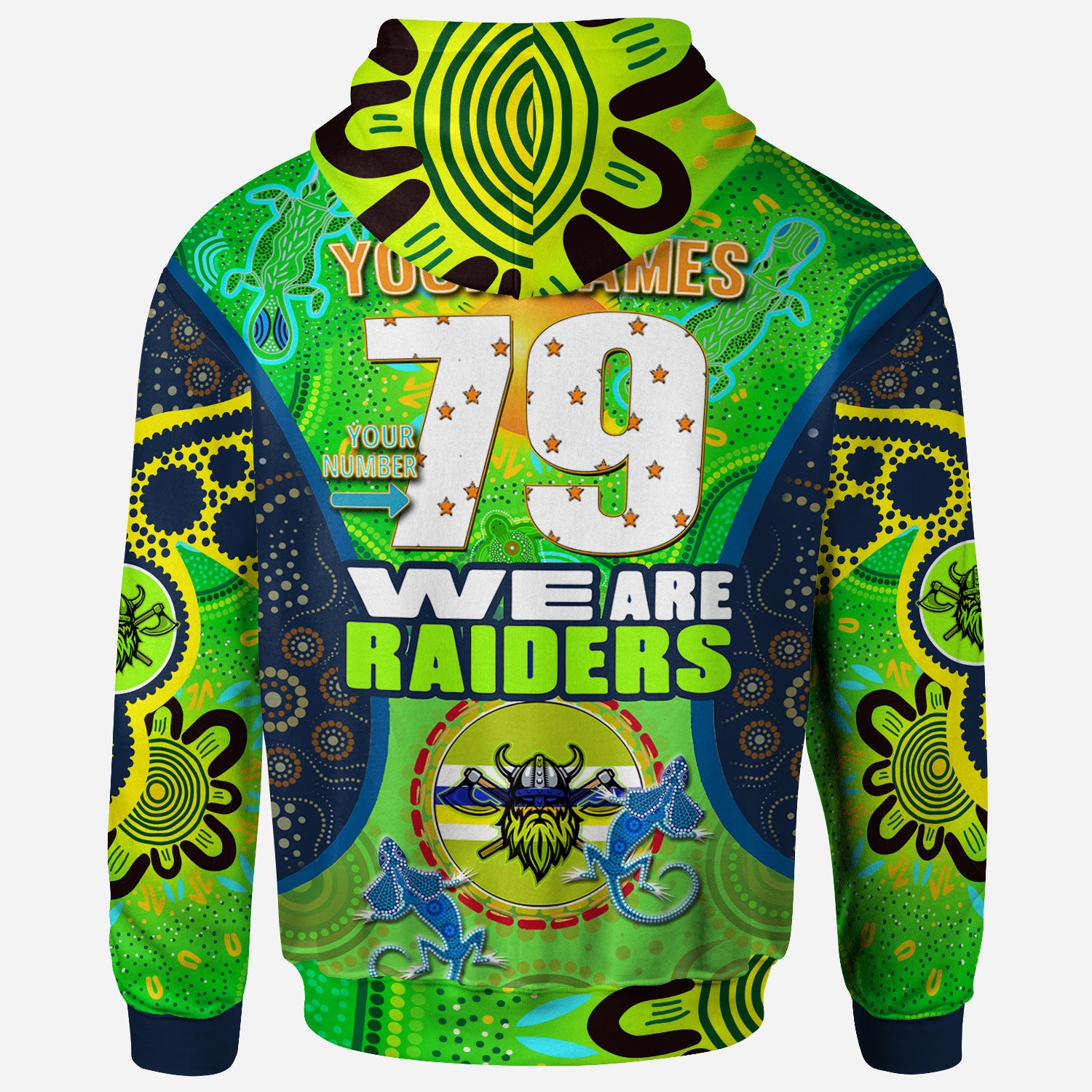 raiders-rugby-hoodie-custom-we-are-raiders-mascot-with-aboriginal-art-hoodie