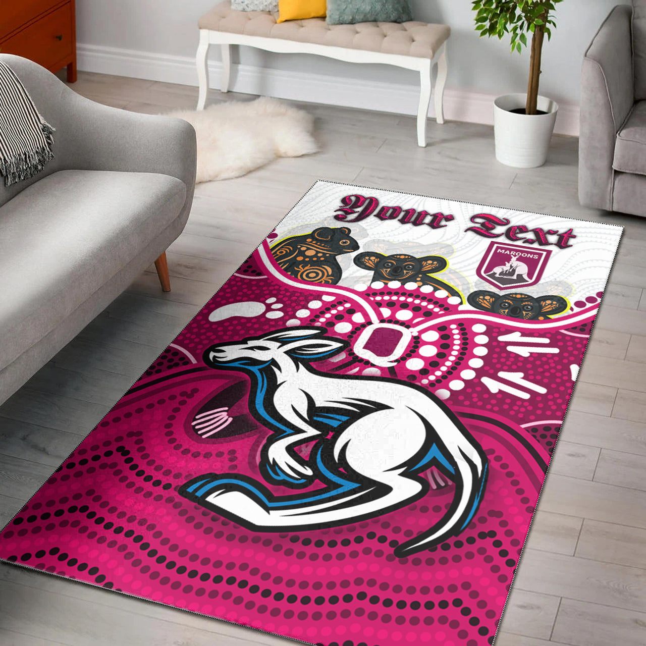 maroons-rugby-aboriginal-custom-area-rug-the-cane-toads-with-indigenous-koala