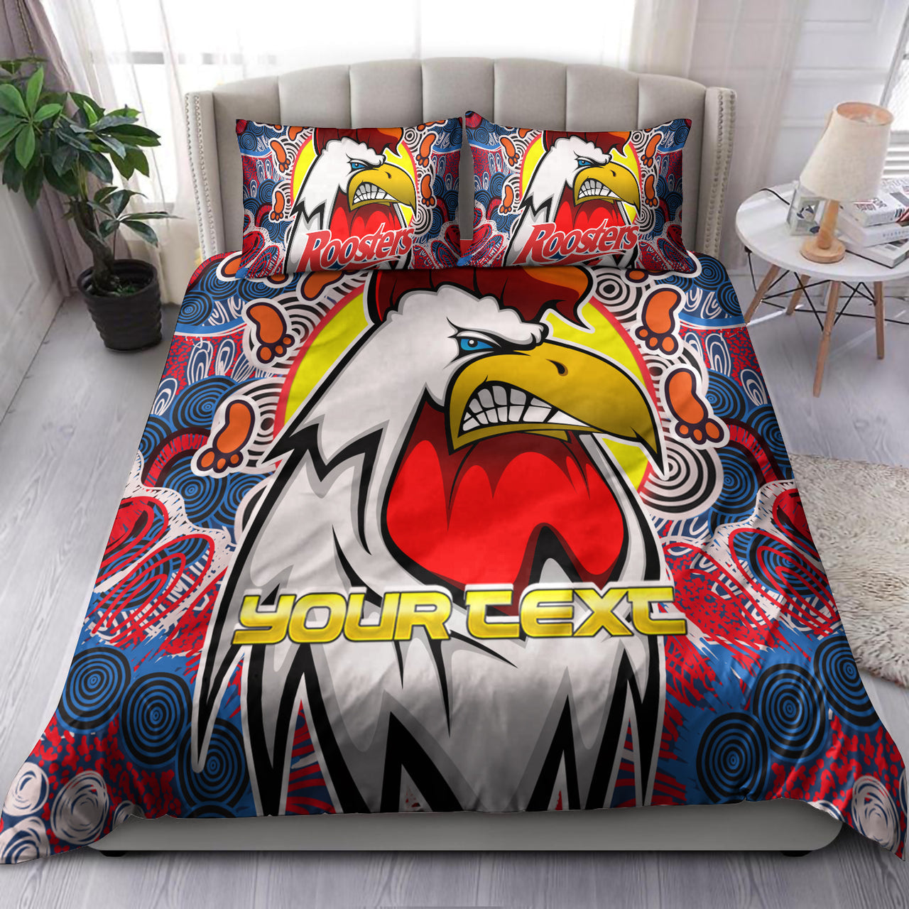 roosters-indigenous-rugby-custom-bedding-set-protection-under-the-sun