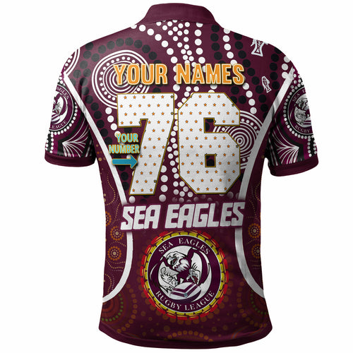 sea-eagles-rugby-polo-shirt-custom-manly-sea-eagles-mascot-with-aboriginal-art-personalised-player-and-number-polo-shirt
