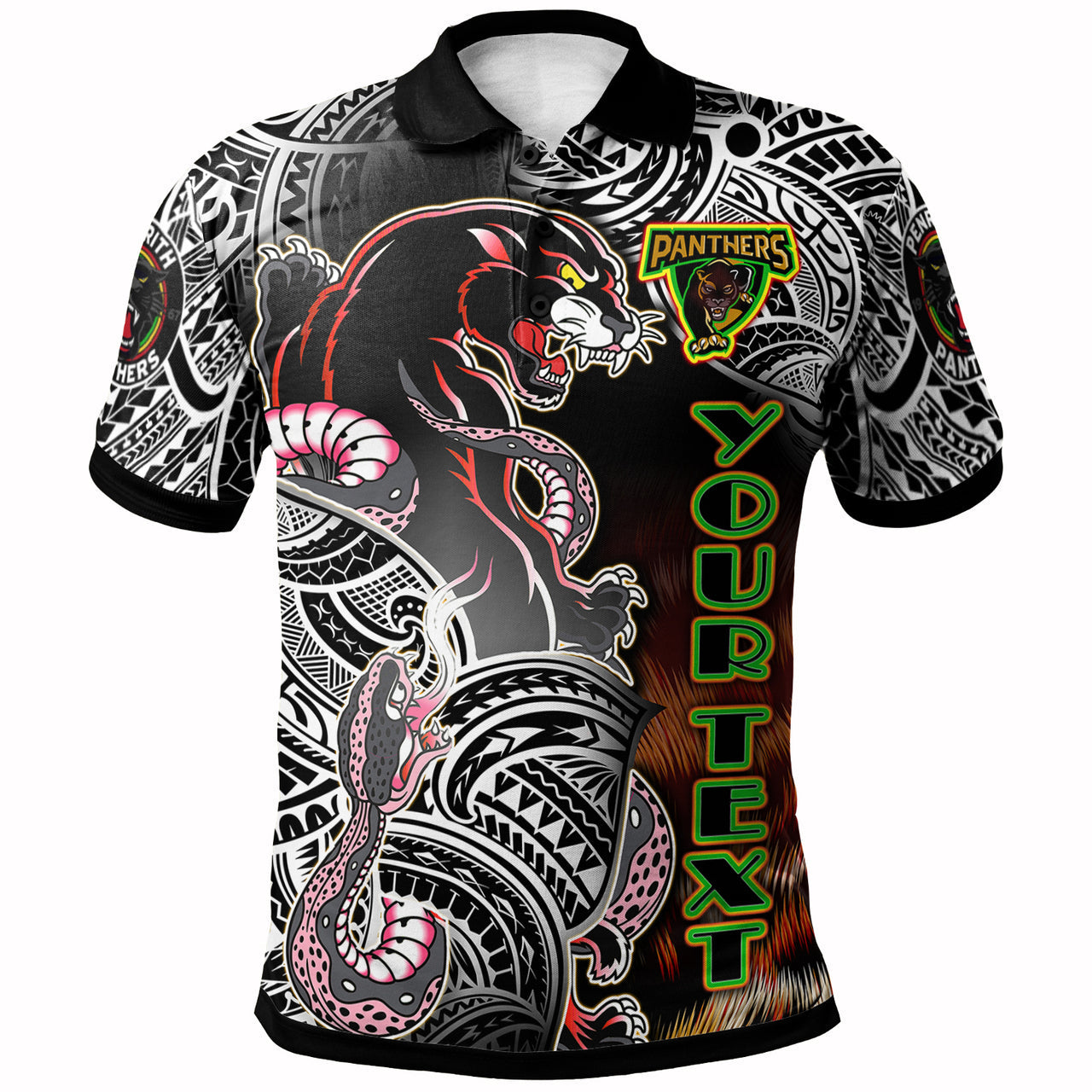 panthers-rugby-polynesian-polo-shirt-custom-wild-black-penrith-panthers