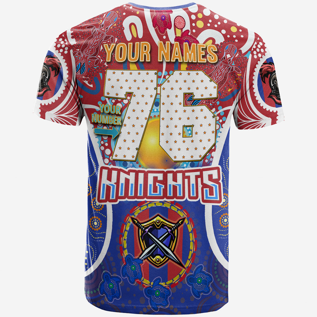 knights-rugby-t-shirt-custom-indigenous-newcastle-knights-mascot-with-aboriginal-art-personalised-player-and-number-t-shirt