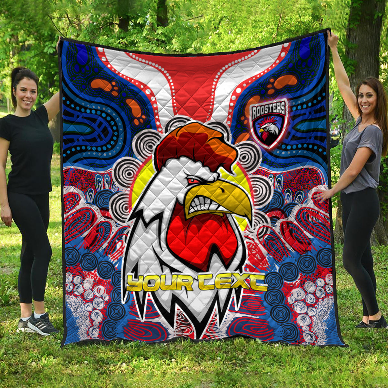 roosters-indigenous-rugby-custom-quilt-protection-under-the-sun