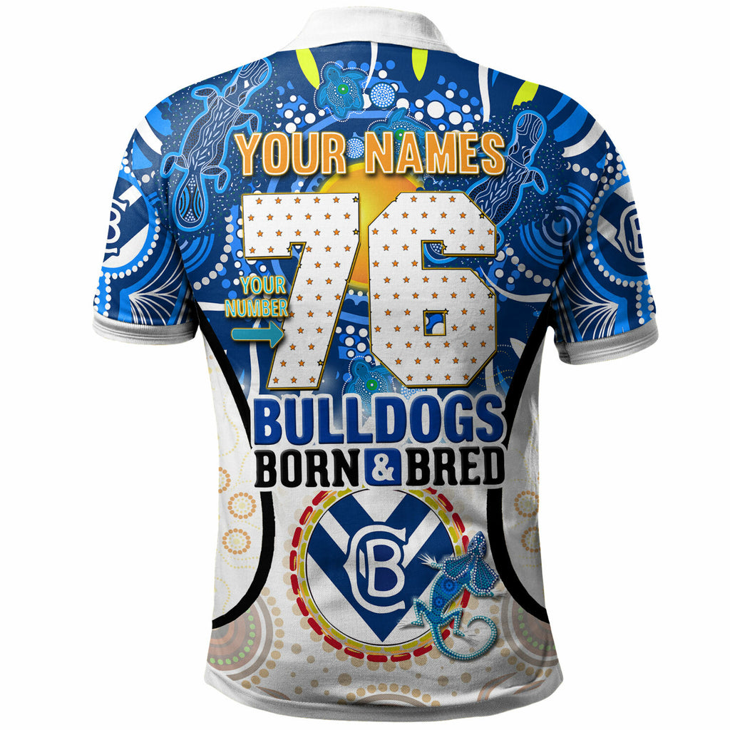 bulldogs-rugby-polo-shirt-custom-bulldogs-mascot-with-aboriginal-art-personalised-player-and-number-polo-shirt