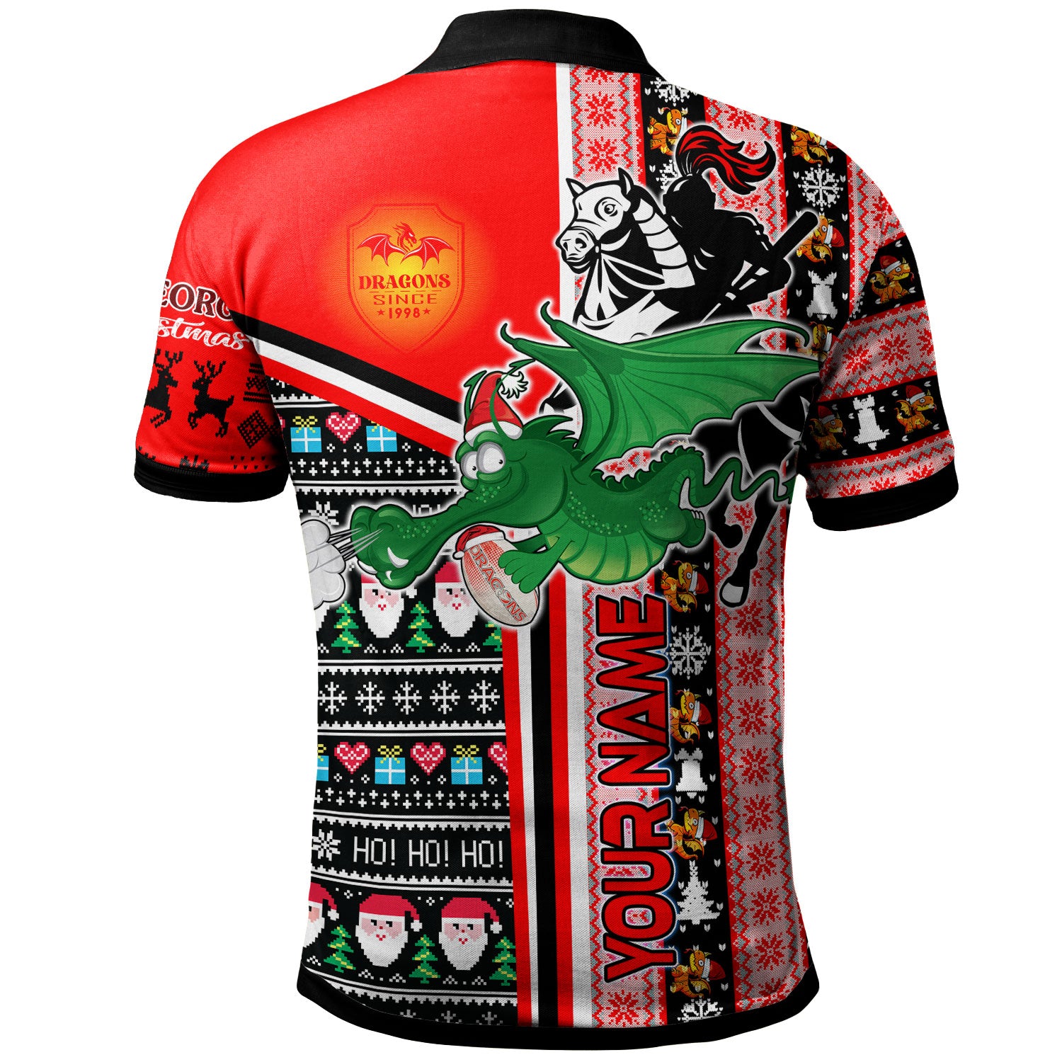 st-george-rugby-christmas-polo-shirt-custom-st-george-xmas-green-dragon-with-snowflakes-and-rugby-ball-polo-shirt