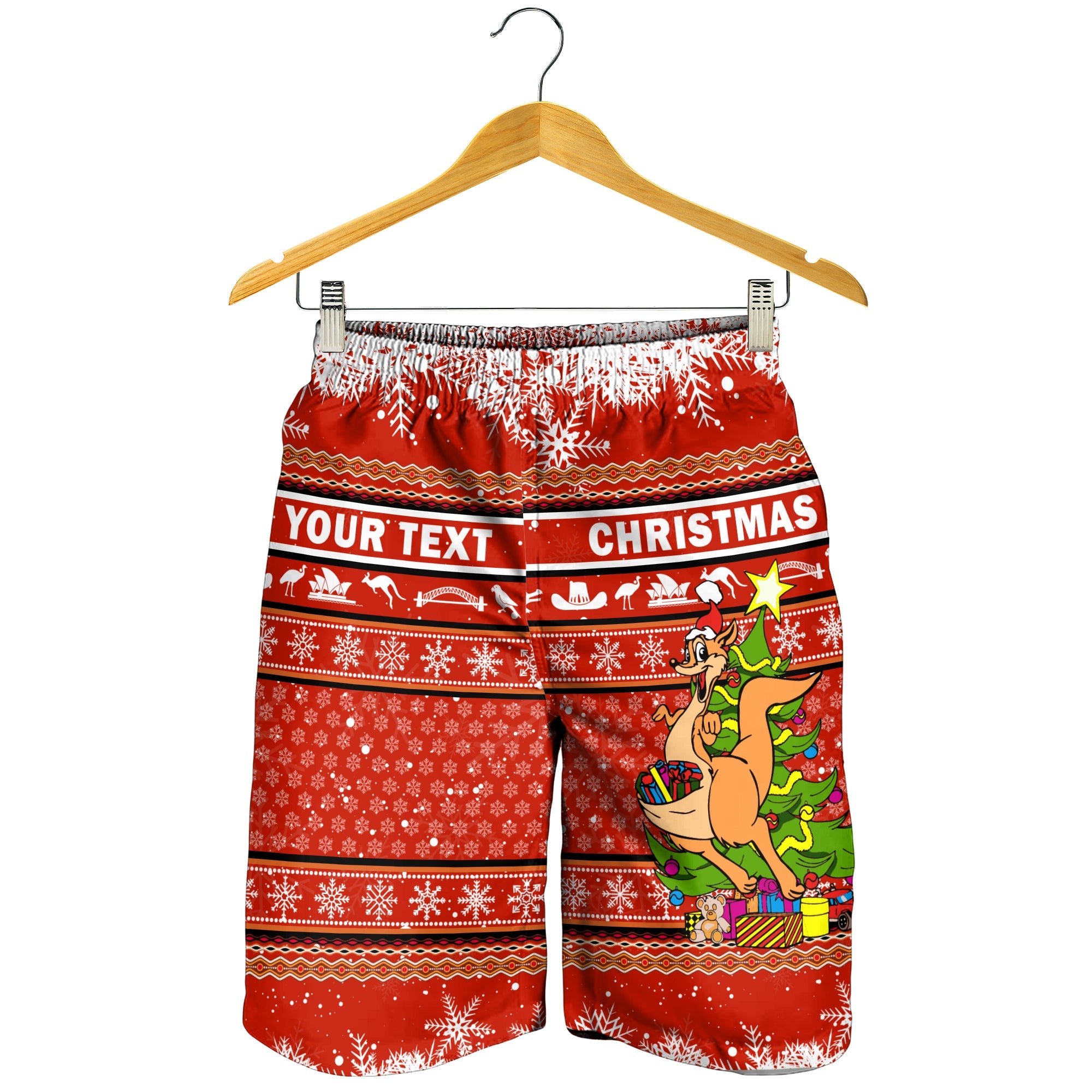 (Custom Peronalised) Australia Christmas Kangaroo Aboriginal Pattern Men Short - LT2