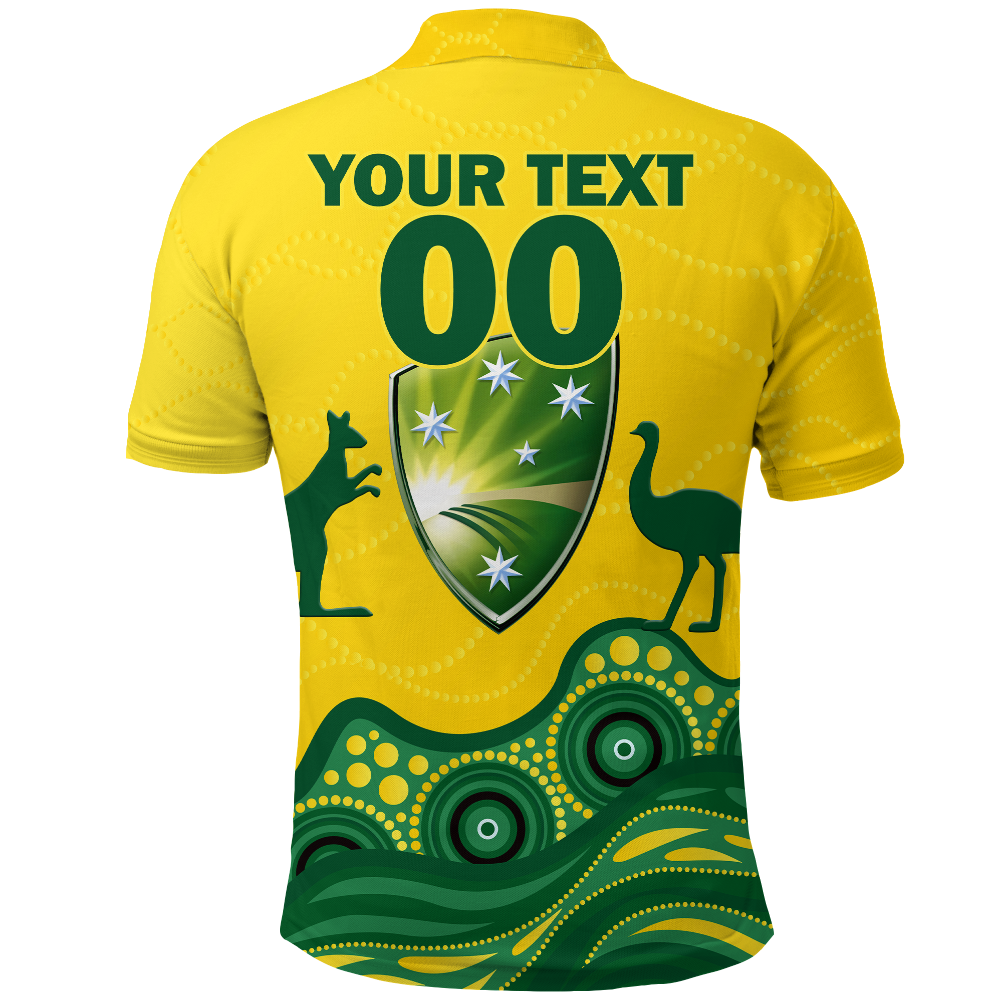 (Custom Personalised) Australia Cricket Aboriginal Pattern Polo Shirt - LT2