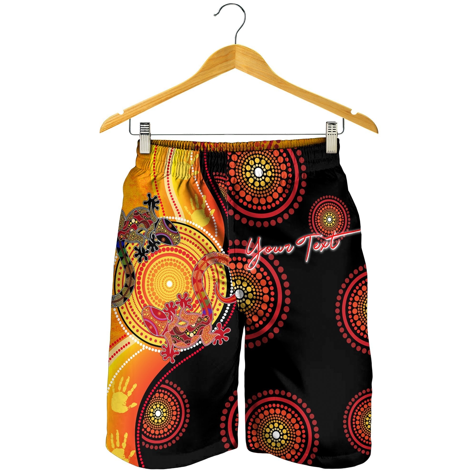 aboriginal-personalised-mens-shorts-couple-aboriginal-lizards