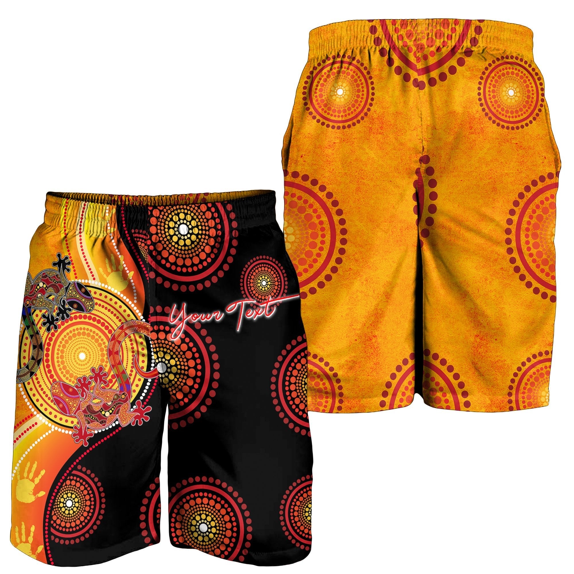 aboriginal-personalised-mens-shorts-couple-aboriginal-lizards