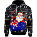christmas-personalised-hoodie-australia-santa-claus-hold-the-flag-black
