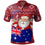 christmas-personalised-polo-shirt-australia-santa-claus-hold-the-flag-red