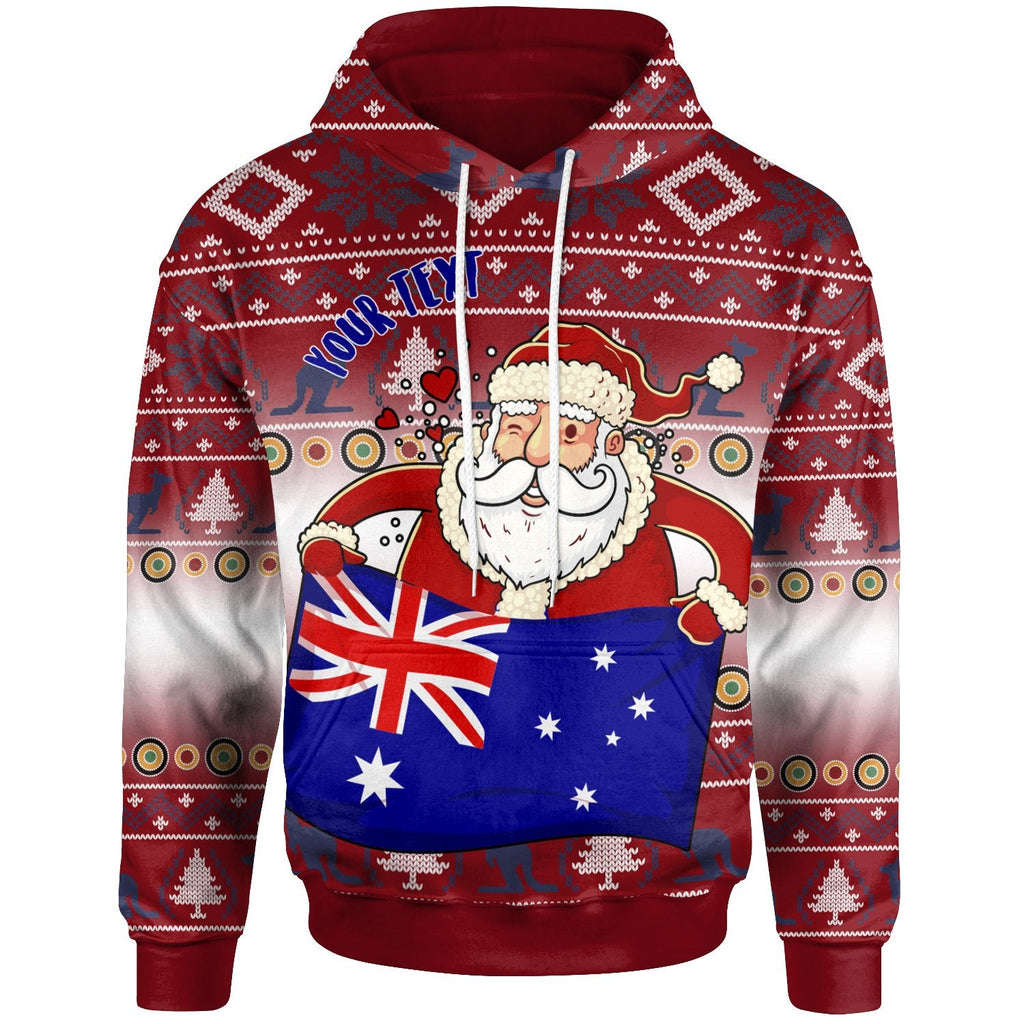 christmas-personalised-hoodie-australia-santa-claus-hold-the-flag-red