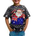 christmas-personalised-t-shirt-kids-australia-santa-claus-hold-the-flag-black