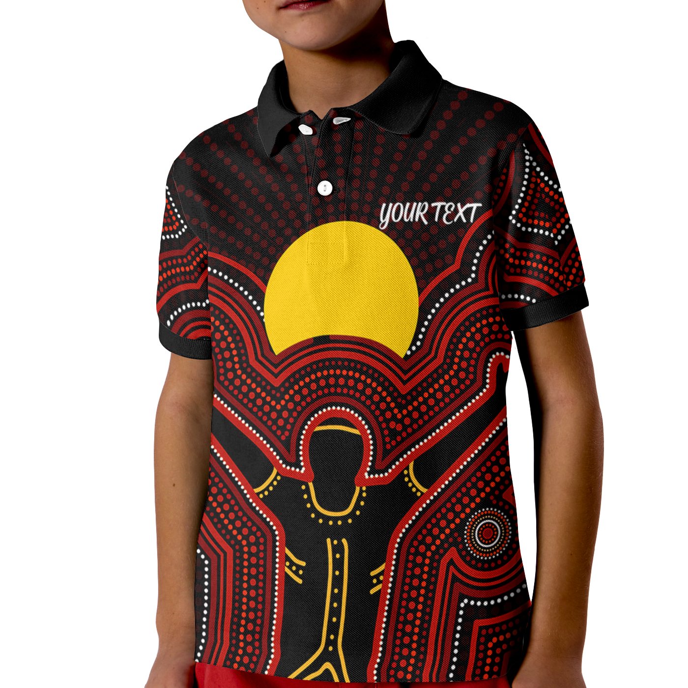 aboriginal-personalised-kid-polo-shirt-the-sun-always-shines