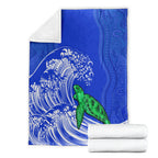 torres-strait-islands-premium-blanket-the-dhari-mix-aboriginal-turtle-version-blue