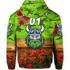 (Custom Personalised) Canberra Raiders ANZAC 2022 Hoodie/ Zip Hoodie Poppy Flowers Vibes LT8