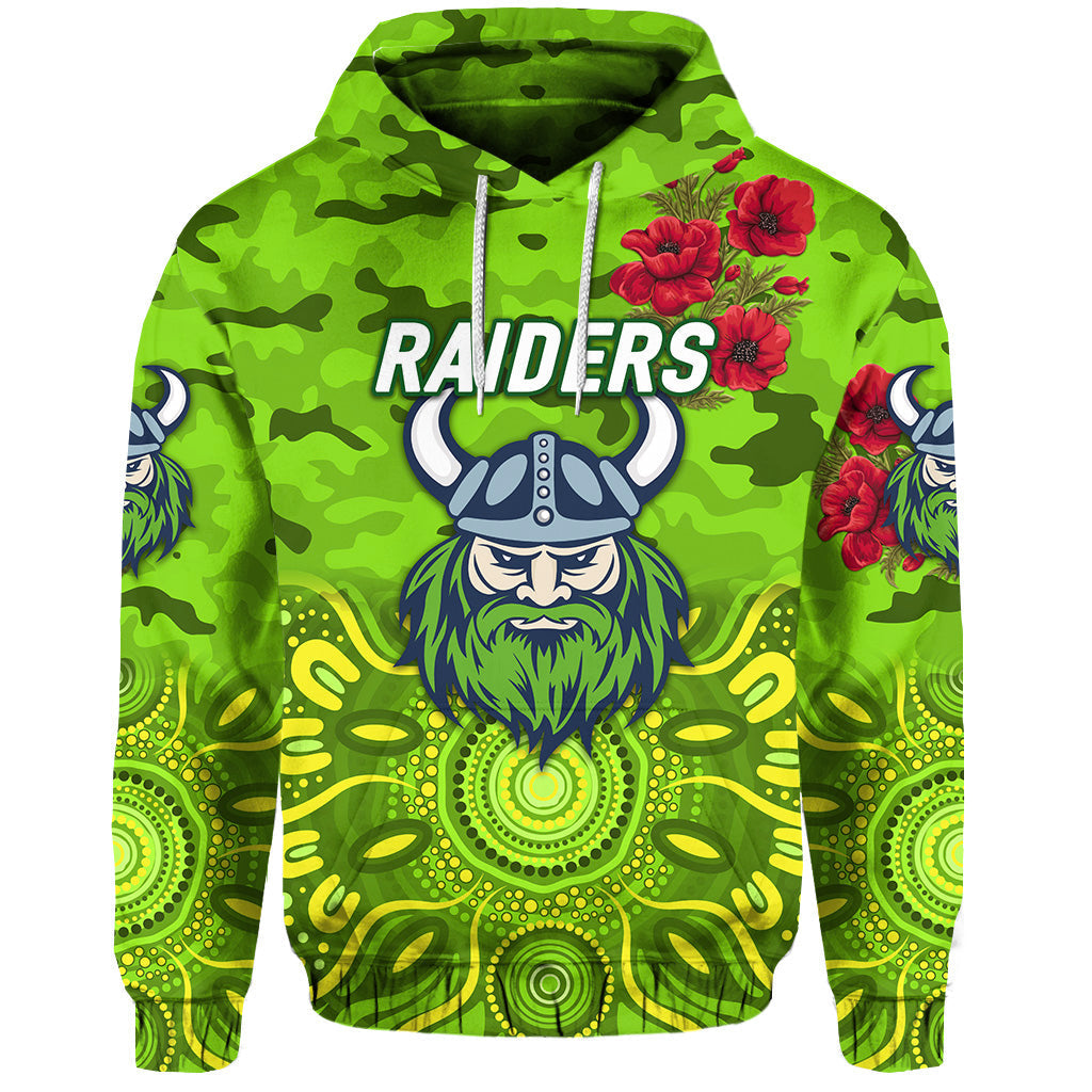 (Custom Personalised) Canberra Raiders ANZAC 2022 Hoodie/ Zip Hoodie Indigenous Vibes LT8