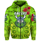 Canberra Raiders ANZAC 2022 Hoodie/ Zip Hoodie Indigenous Vibes LT8