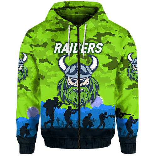 (Custom Personalised) Canberra Raiders ANZAC 2022 Hoodie/ Zip Hoodie Simple Style LT8