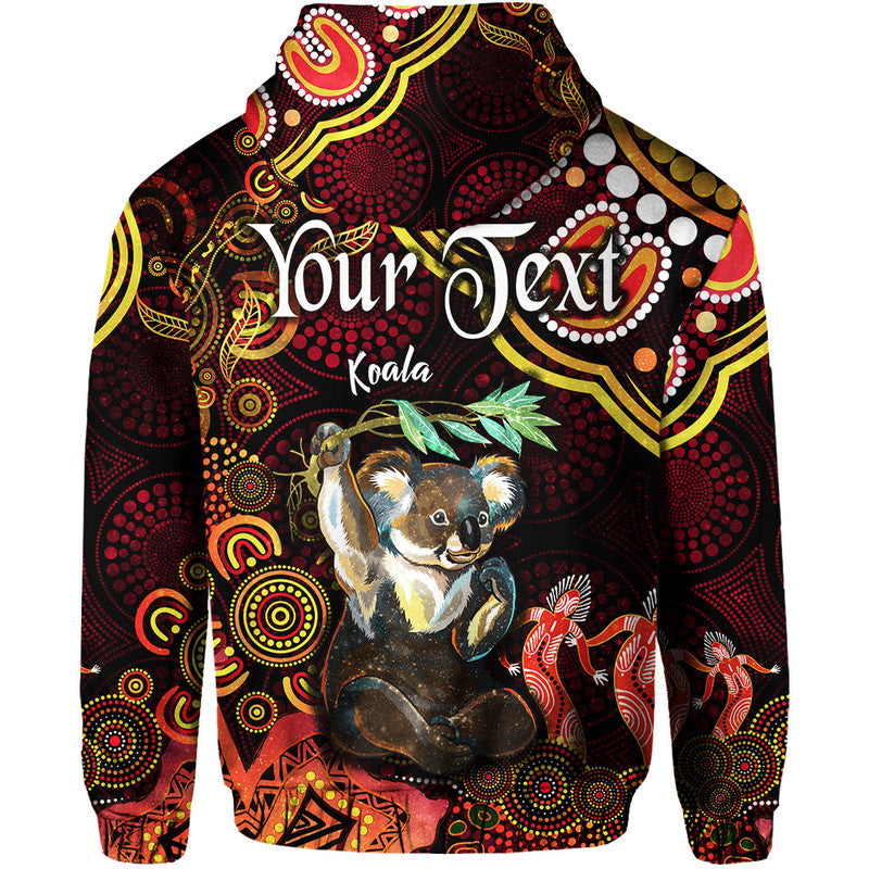 custom-personalised-australian-astrology-zip-up-and-pullover-hoodie-cancer-koala-zodiac-aboriginal-vibes-red
