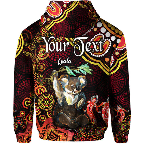 custom-personalised-australian-astrology-zip-up-and-pullover-hoodie-cancer-koala-zodiac-aboriginal-vibes-red