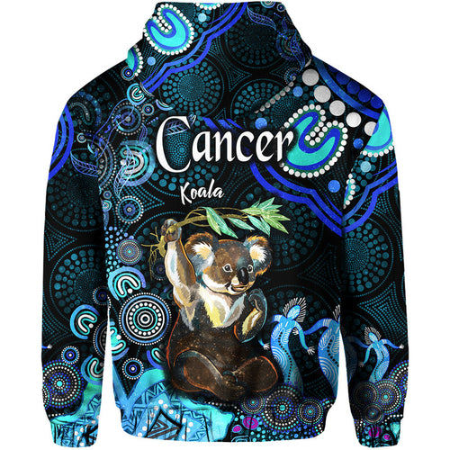 australian-astrology-zip-up-and-pullover-hoodie-cancer-koala-zodiac-aboriginal-vibes-blue