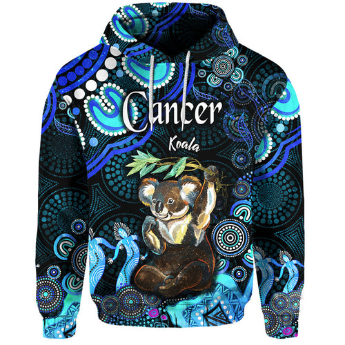 australian-astrology-zip-up-and-pullover-hoodie-cancer-koala-zodiac-aboriginal-vibes-blue