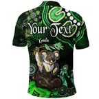 custom-personalised-australian-astrology-polo-shirt-cancer-koala-zodiac-aboriginal-vibes-green