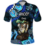australian-astrology-polo-shirt-cancer-koala-zodiac-aboriginal-vibes-blue