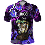 australian-astrology-polo-shirt-cancer-koala-zodiac-aboriginal-vibes-purple