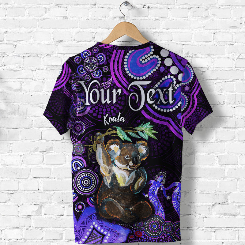custom-personalised-australian-astrology-t-shirt-cancer-koala-zodiac-aboriginal-vibes-purple