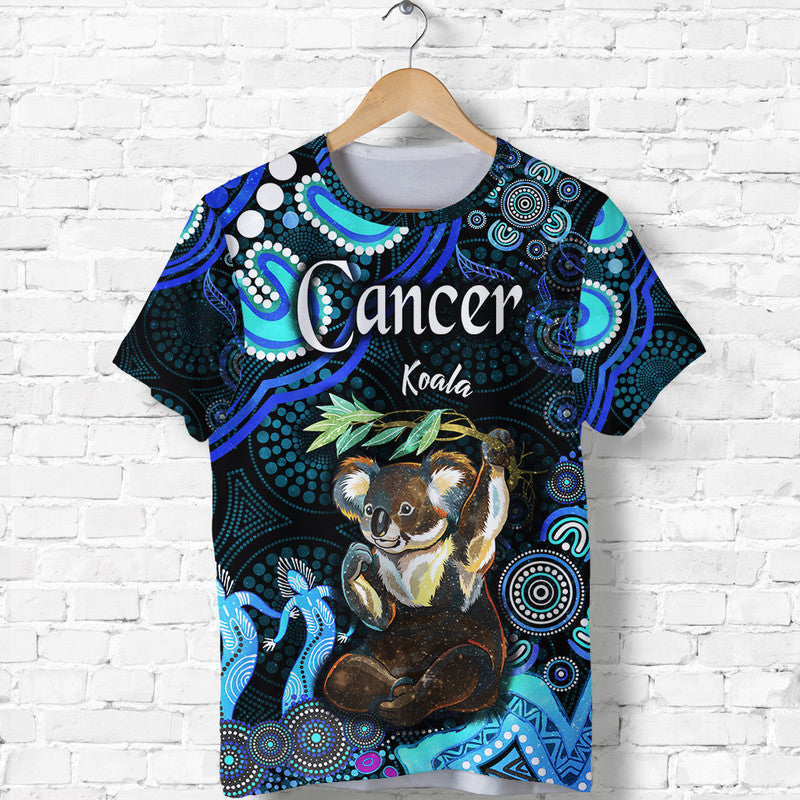 australian-astrology-t-shirt-cancer-koala-zodiac-aboriginal-vibes-blue