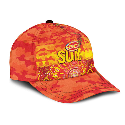 custom-personalised-gold-coast-suns-anzac-afl-classic-cap-indigenous-vibes