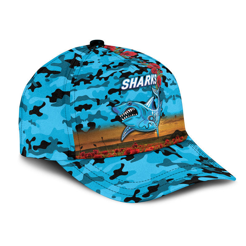 cronulla-sutherland-sharks-anzac-2022-nrl-classic-cap-poppy-flowers-vibes