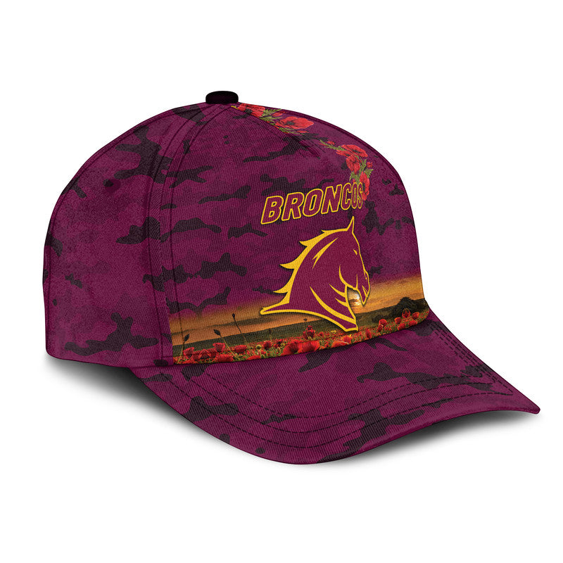 custom-personalised-brisbane-broncos-anzac-2022-nrl-classic-cap-poppy-flowers-vibes