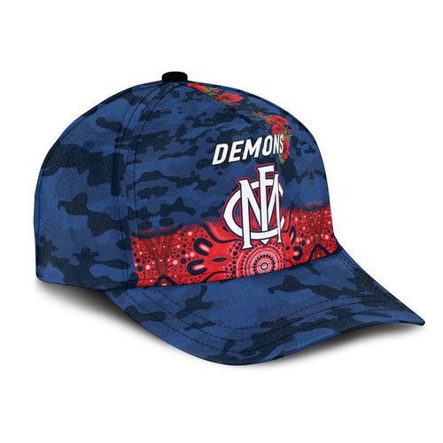 custom-personalised-melbourne-demons-anzac-afl-classic-cap-indigenous-vibes