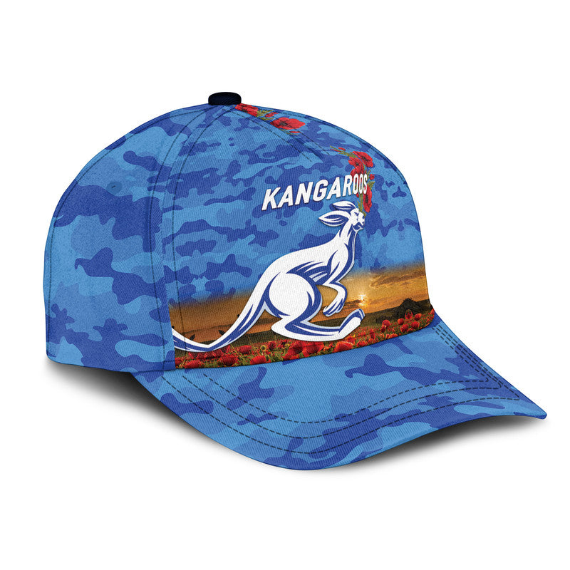 custom-personalised-north-melbourne-kangaroos-anzac-afl-classic-cap-poppy-vibes