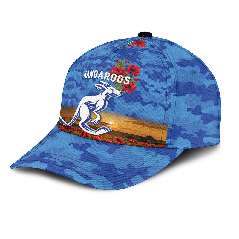 custom-personalised-north-melbourne-kangaroos-anzac-afl-classic-cap-poppy-vibes