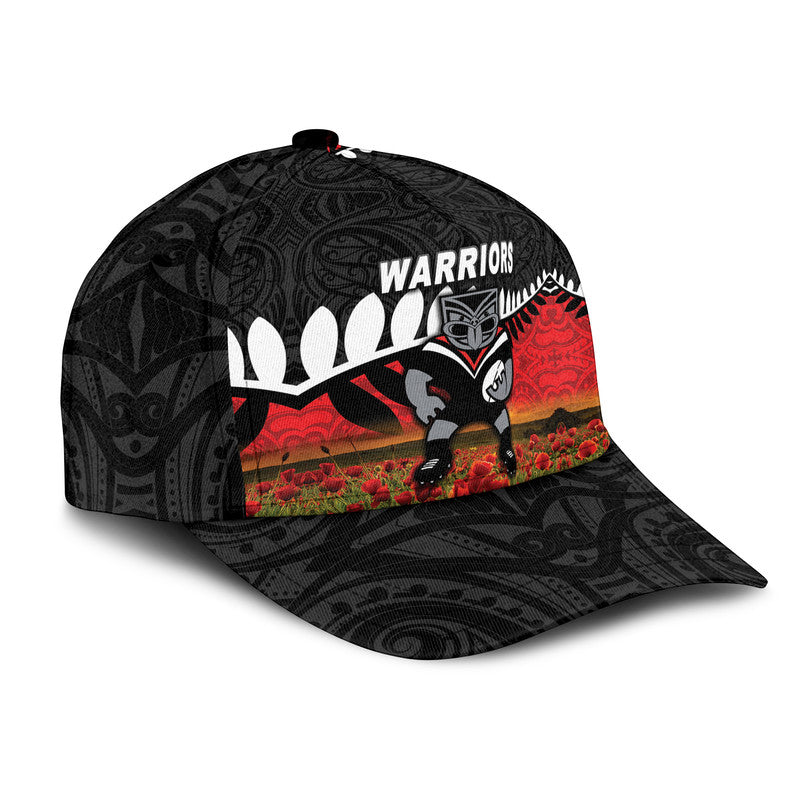 custom-personalised-new-zealand-warriors-anzac-2022-nrl-classic-cap-maori-poppy-flowers-vibes
