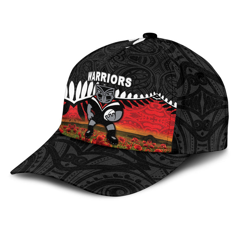 custom-personalised-new-zealand-warriors-anzac-2022-nrl-classic-cap-maori-poppy-flowers-vibes