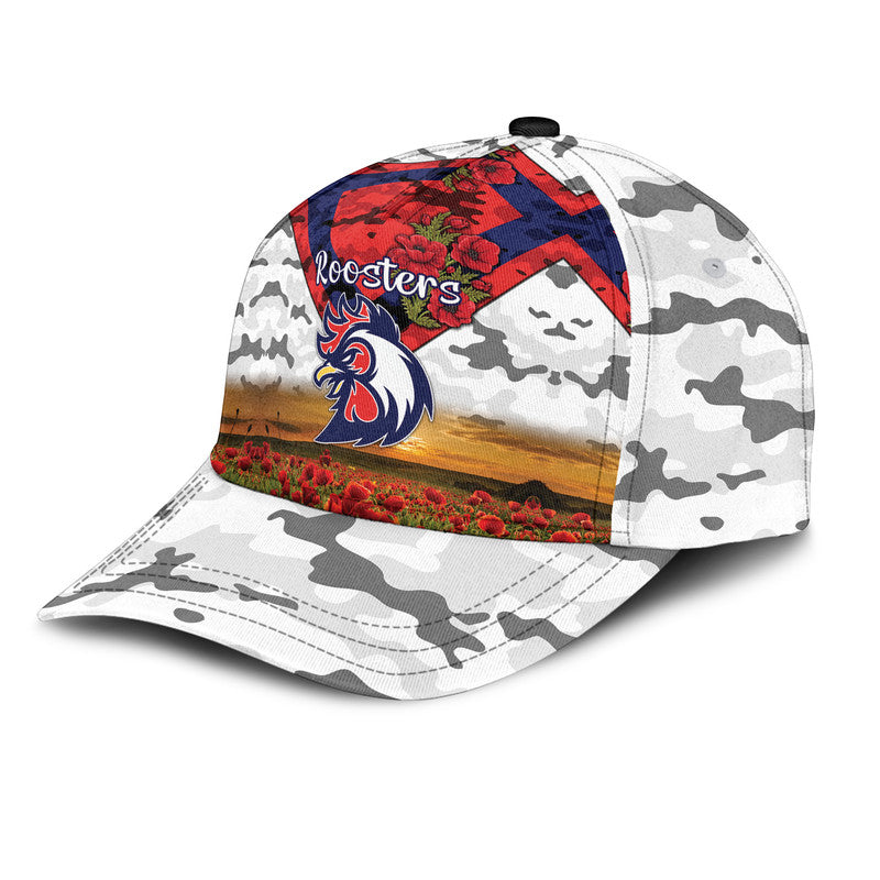 custom-personalised-sydney-roosters-anzac-2022-nrl-classic-cap-poppy-flowers-vibes-white