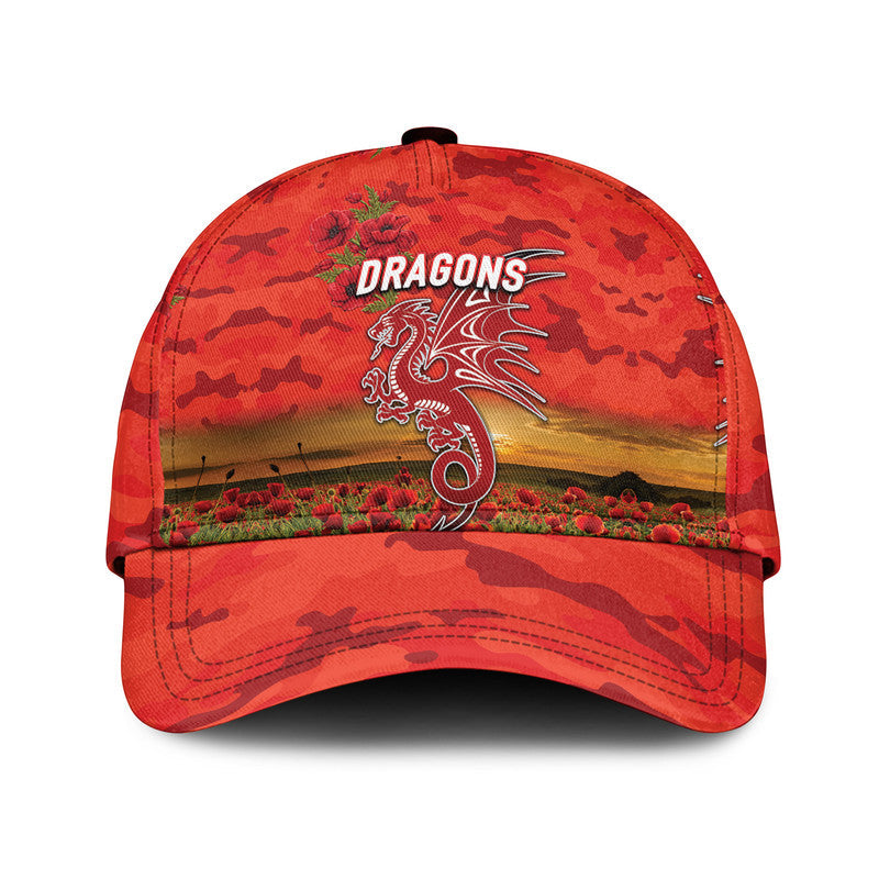 custom-personalised-st-george-illawarra-dragons-anzac-2022-nrl-classic-cap-poppy-flowers-vibes-red