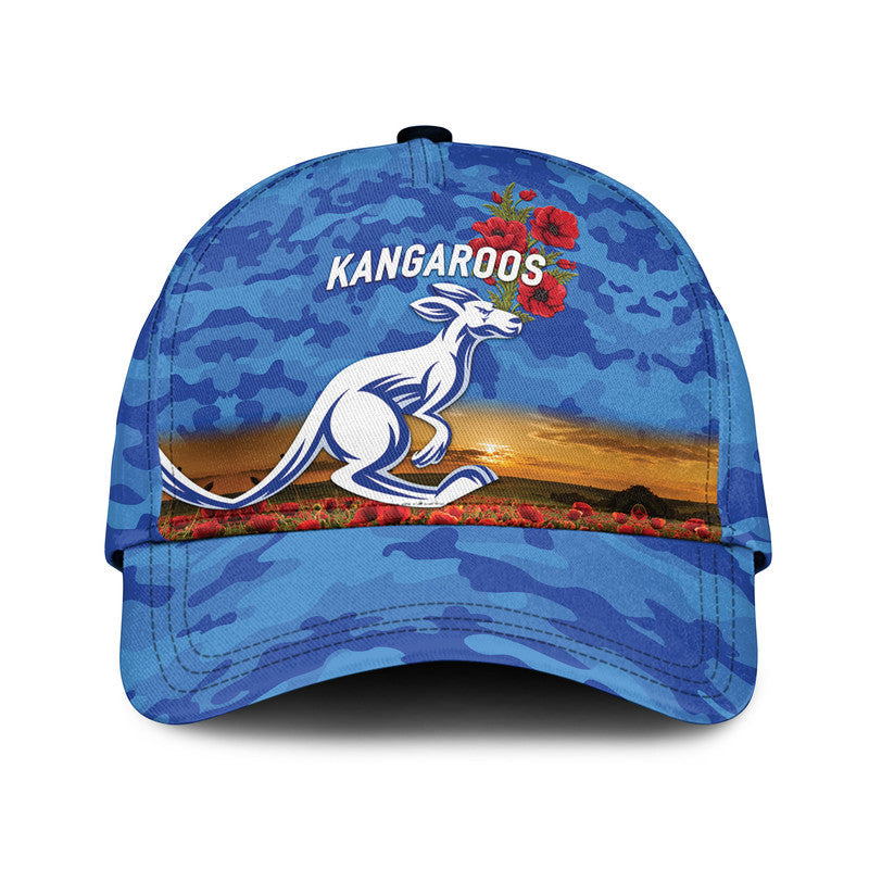 custom-personalised-north-melbourne-kangaroos-anzac-afl-classic-cap-poppy-vibes