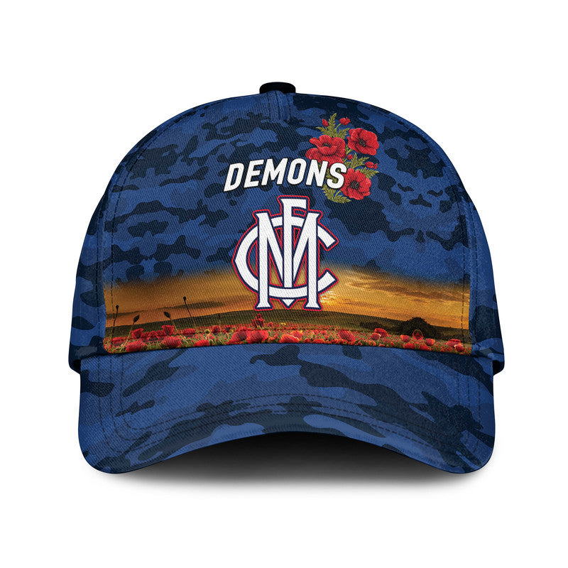 custom-personalised-melbourne-demons-anzac-afl-classic-cap-poppy-vibes