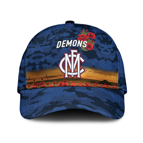 custom-personalised-melbourne-demons-anzac-afl-classic-cap-poppy-vibes