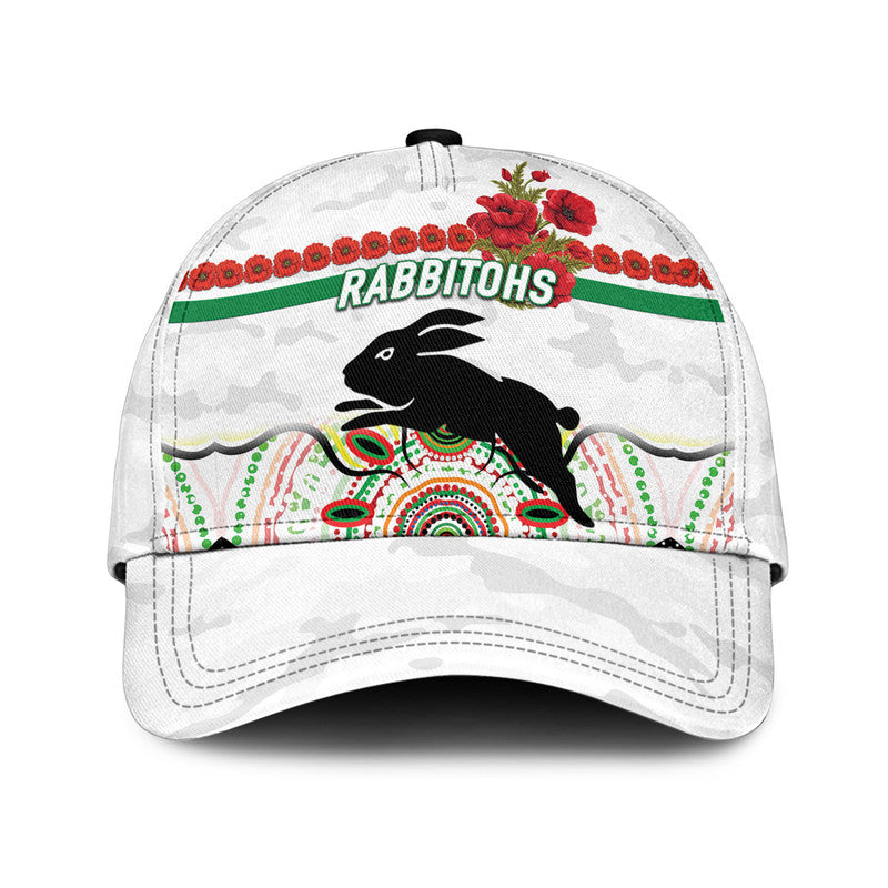 custom-personalised-south-sydney-rabbitohs-anzac-2022-nrl-classic-cap-indigenous-vibes-white